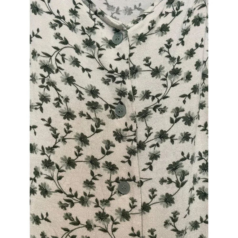 Patprimo Womens Floral Button Up Top Size M Cottagecore Forest Fairy Dainty Soft - Picture 6 of 13
